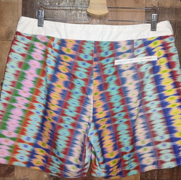 NWT MR. TURK Retro Ikat Multicolor Men's Swim Bathing Trunks Shorts 34 - Picture 4 of 7